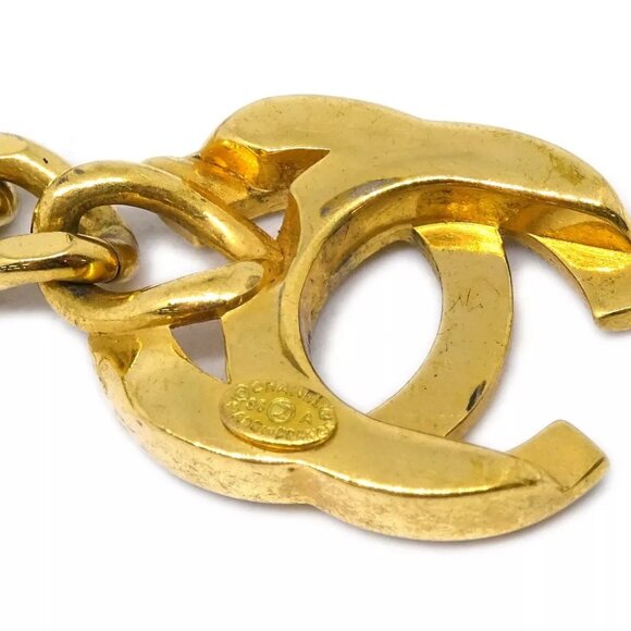 Chanel Turnlock Rhinestone Gold Chain Bracelet 96A 181788 - Picture 4 of 4